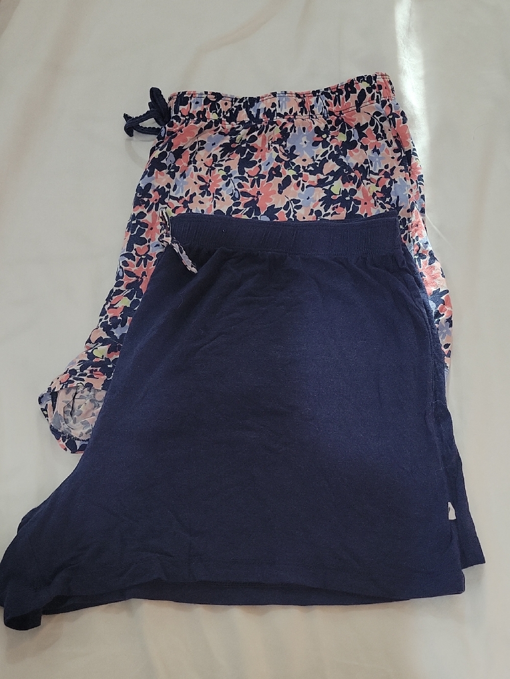 Jane and Bleecker Navy and Pink Floral Pajama Short Set